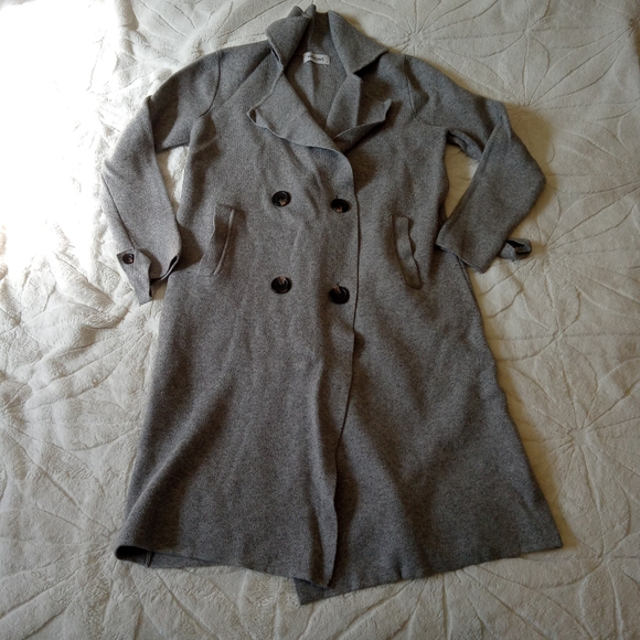 Willows Women's Gray Double-Breasted Coat - Picture 1 of 2